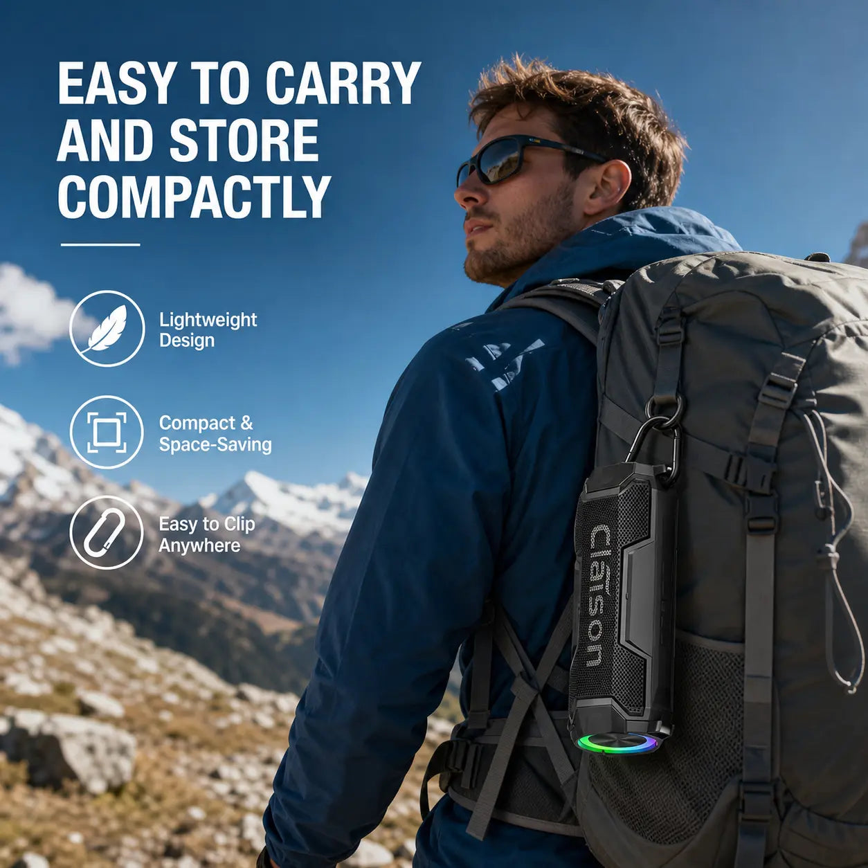 Portable Bluetooth Speaker, IPX6 Waterproof, 360° Surround Sound, 3600Mah Battery, RGB Ambient Light, Bluetooth 5.3, Shockproof for Camping, Gaming & Home Party, Ideal Holiday & Birthday Gift for Men & Women, Works with Ios & Android #