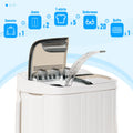 16Lbs Portable Twin Tub Washer with Spin Dryer Washing Machine , Mini Compact Laundry Washer Machine with Drain Pump, Semi-Automatic Washer Combo, Apartments（Grey)