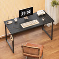 48 Inch Computer Desk, Home Office Writing Desk for Small Space, Modern Study Desk with Headphone Hook, Black