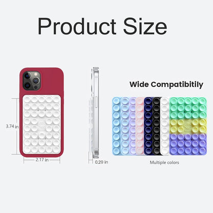Silicone Double-Sided Suction Phone Case Detachable Mount, Car Dashboard Phone Holder, Fidget Sticky Grip Phone Accessories, Hands-Free Trending Stuff Stand for Asmr/Tiktok/Gym/Cooking Creator(White)