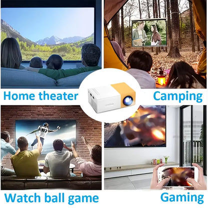 Mini Projector Portable Home Theater  Native Support HDMI USB Connection Small Size for Outdoor Movie Night