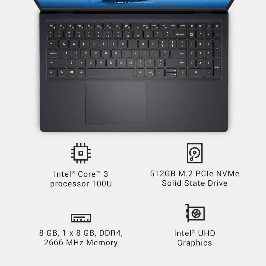 15 Inch FHD Laptop Intel Core 3 8GB RAM 512GB SSD Windows 11