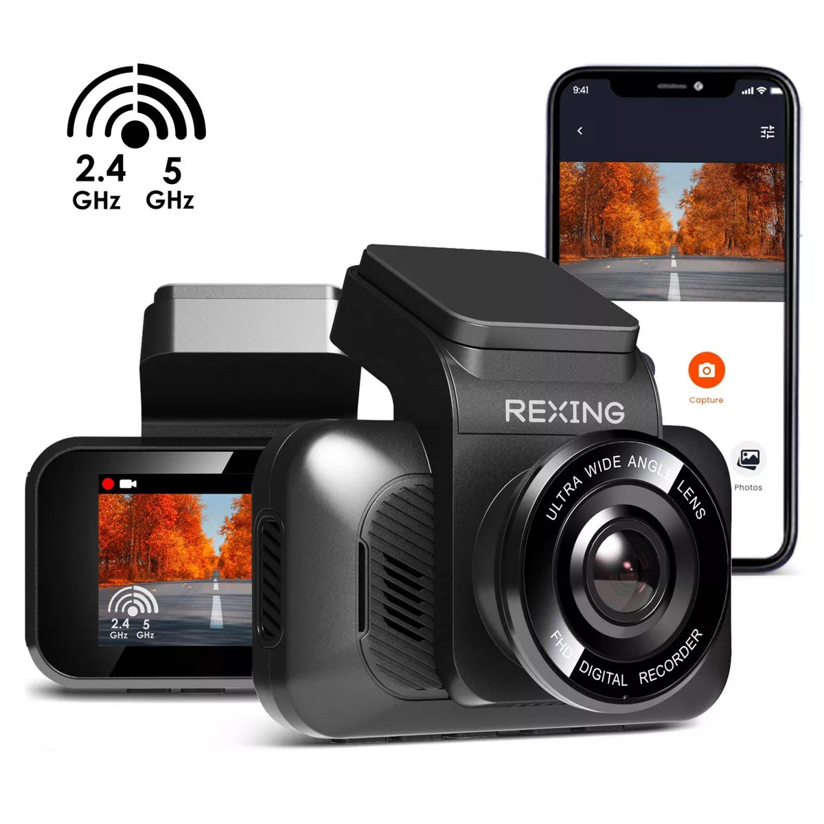 Rexing V55 4K Modular Dash Cam: Wi-Fi Vehicle Electronics Accessory