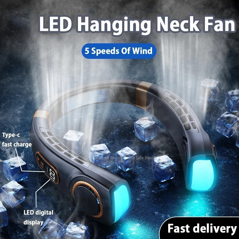 Portable Neck Fan with 5 Speed USB Rechargeable Battery