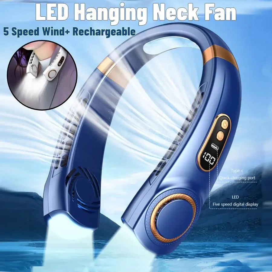 Portable Neck Fan with 5 Speed USB Rechargeable Battery