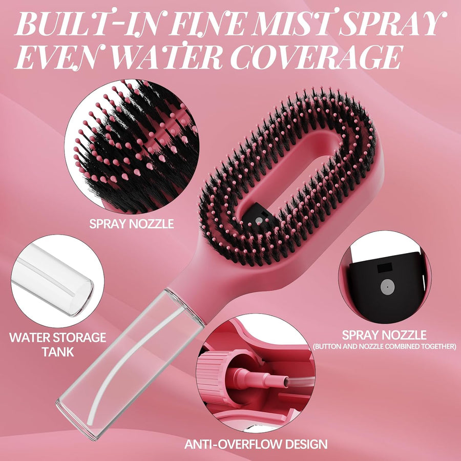 Curl Detangling Brush Mist Spray Anti Frizz Hair Care Tool