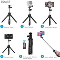 6-In-1 Multi Selfie Tripod with Smartphone & Gopro Mount, Rechargeable Wireless Remote - Black