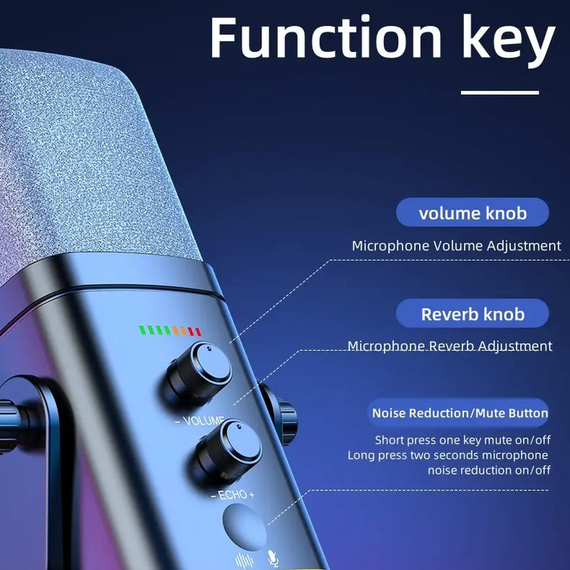Gaming USB XLR Dynamic Microphone with RGB Touch Mute