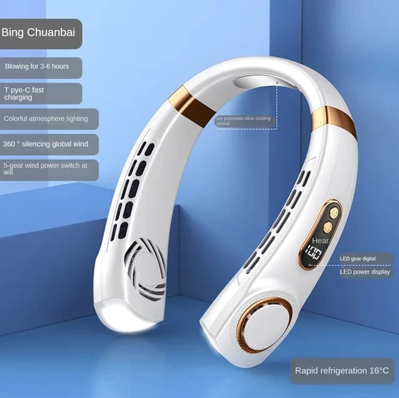 Portable Neck Fan with 5 Speed USB Rechargeable Battery