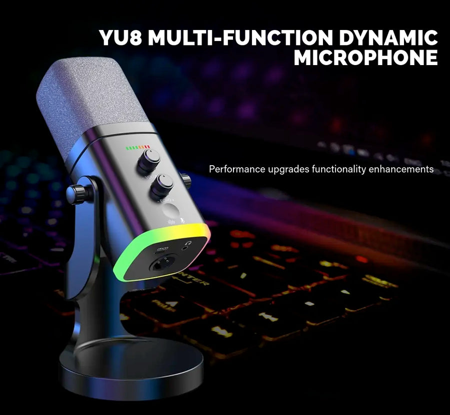 Gaming USB XLR Dynamic Microphone with RGB Touch Mute