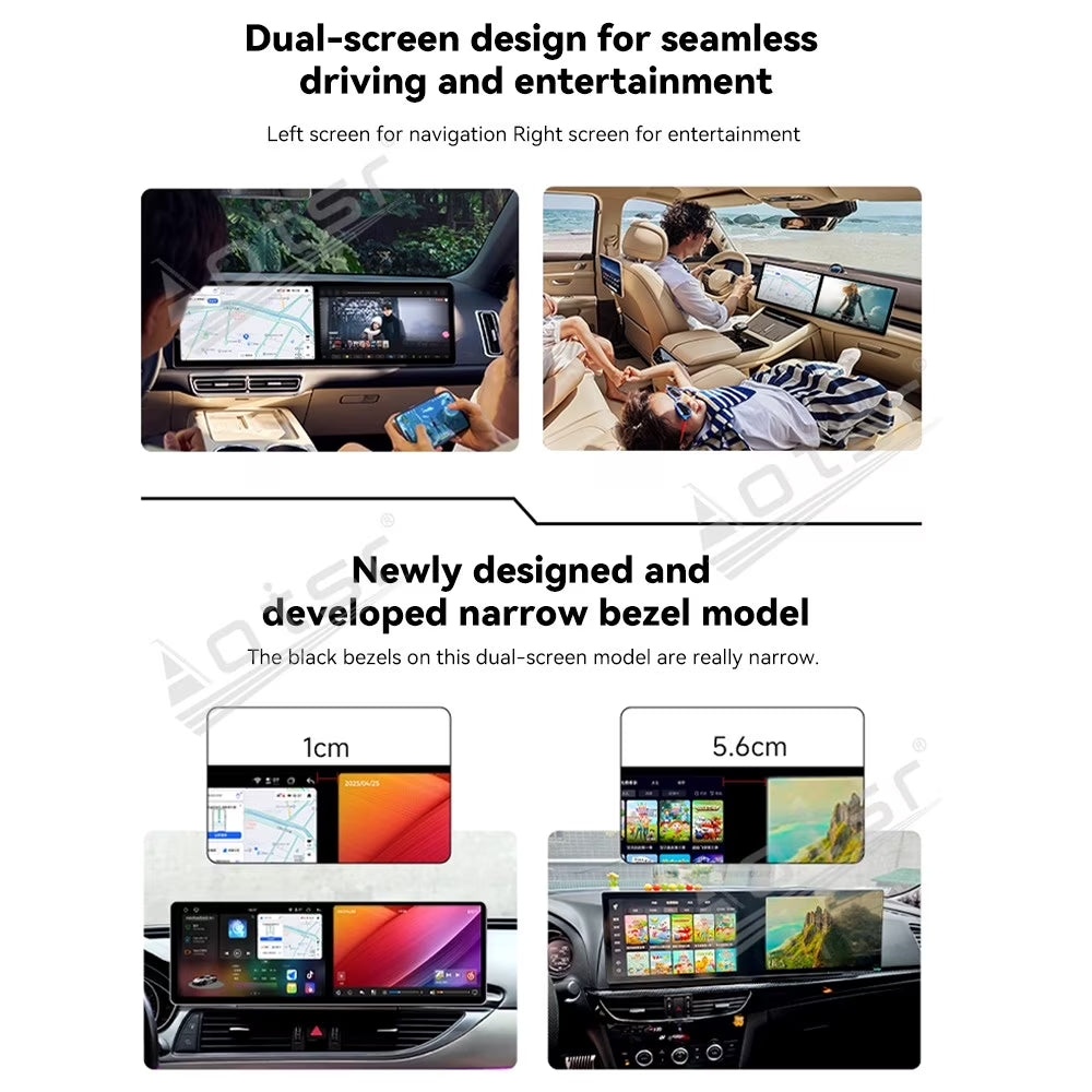 Dual 10.1 Inch Screen Car Radio for Honda CRV 2023 Android 15 Multimedia Player GPS Navigation Auto DSP Stereo Host