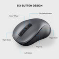 Wireless Computer Mouse 6 Button USB Receiver For PC Laptop