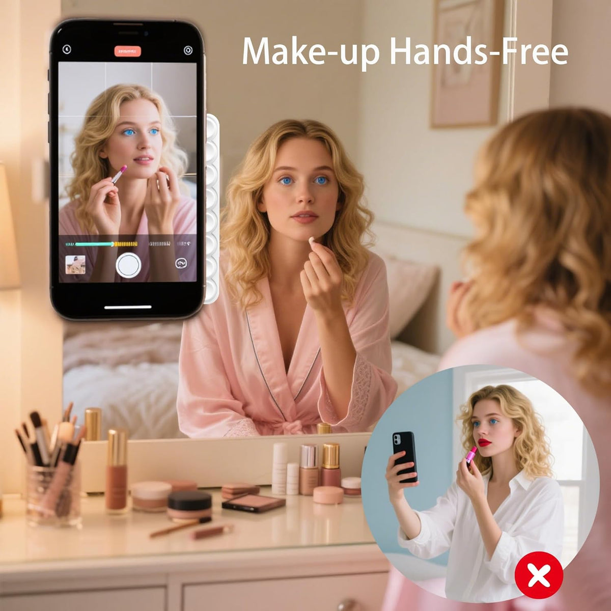 Double Sided Silicone Suction Phone Mount for Hands Free