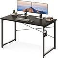 48 Inch Computer Desk, Home Office Writing Desk for Small Space, Modern Study Desk with Headphone Hook, Black