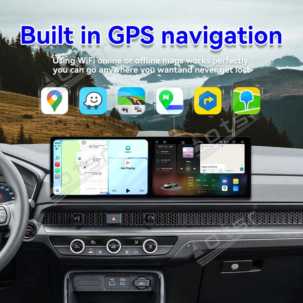 Dual 10.1 Inch Screen Car Radio for Honda CRV 2023 Android 15 Multimedia Player GPS Navigation Auto DSP Stereo Host