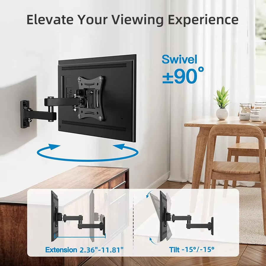 TV Monitor Wall Mount Bracket Adjustable for 10 32 Inch TVs