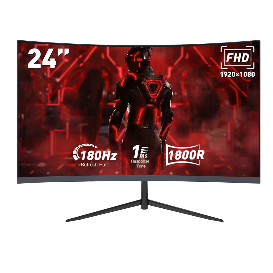 24 Inch Curved Gaming Monitor 180Hz FHD FreeSync Display