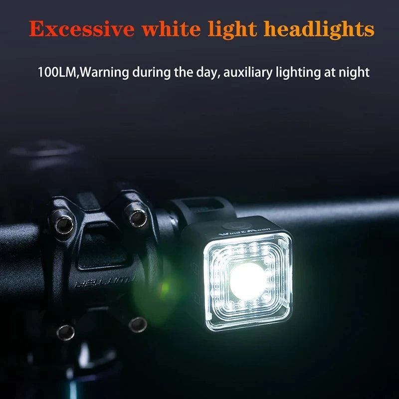 WT06 Smart Bicycle Brake Light Tail Rearlight 120 Lumen IP66 Waterproof Headlight and Tail Light Sets 5 Gear Mode USB Charge