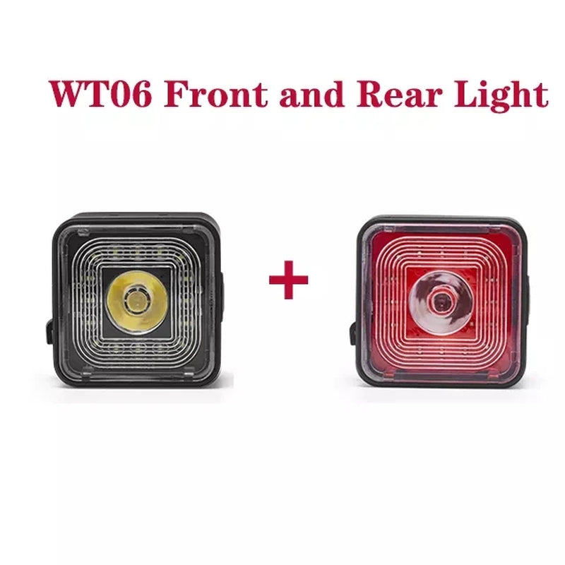 WT06 Smart Bicycle Brake Light Tail Rearlight 120 Lumen IP66 Waterproof Headlight and Tail Light Sets 5 Gear Mode USB Charge