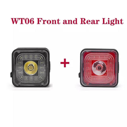 WT06 Smart Bicycle Brake Light Tail Rearlight 120 Lumen IP66 Waterproof Headlight and Tail Light Sets 5 Gear Mode USB Charge