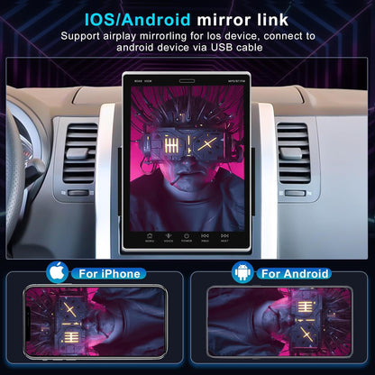 2G+32G Android 13 Double Din Car Stereo Car Radio with Bluetooth, GPS Navigation Wifi, 9.5'' Vertical Touchscreen FM Ios/Android Mirror Link USB Split Screen + Backup Camera