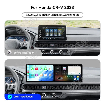 Dual 10.1 Inch Screen Car Radio for Honda CRV 2023 Android 15 Multimedia Player GPS Navigation Auto DSP Stereo Host