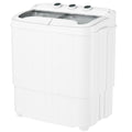 16Lbs Portable Twin Tub Washer with Spin Dryer Washing Machine , Mini Compact Laundry Washer Machine with Drain Pump, Semi-Automatic Washer Combo, Apartments（Grey)