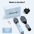 Farery Rotating Hot Air Brush Set 1000W — 4 in 1 Blow Dryer Brush Styler with Diffuser, Hold-To-Rotate round Brush for Volume, Smooth & Curl